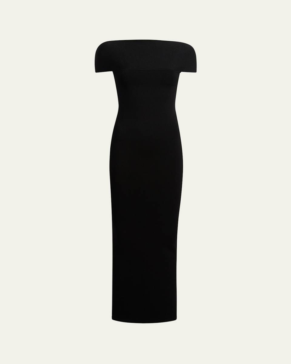Basile High-Neck Cap-Sleeve Maxi Dress